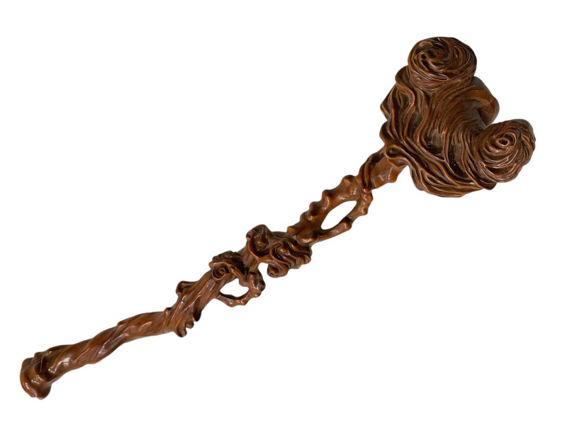 Chinese Qing Dynasty boxwood Ruyi, 31cm long.