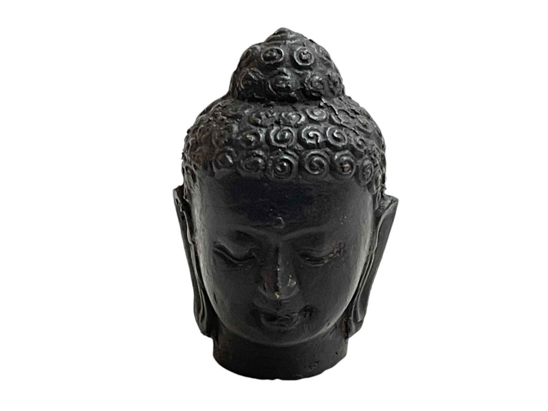 Antique bronze Buddha bust, 9cm.
