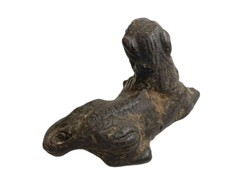 Chinese Ming Dynasty bronze dog paperweight. thumbnail
