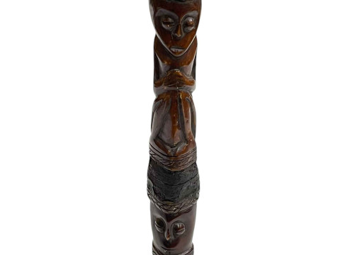 Carved wood tribal axe. thumbnail