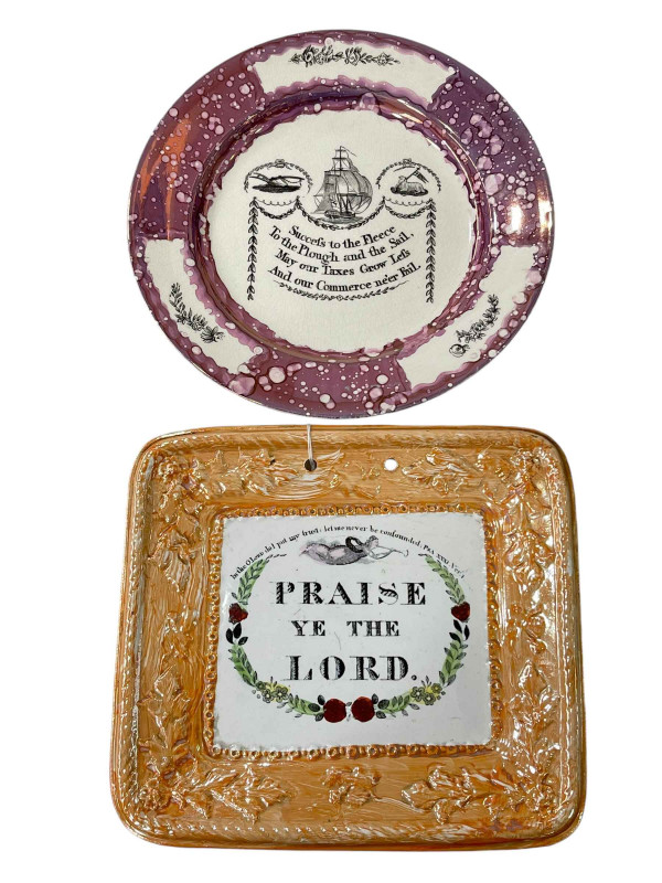Two Sunderland lustre plaques.