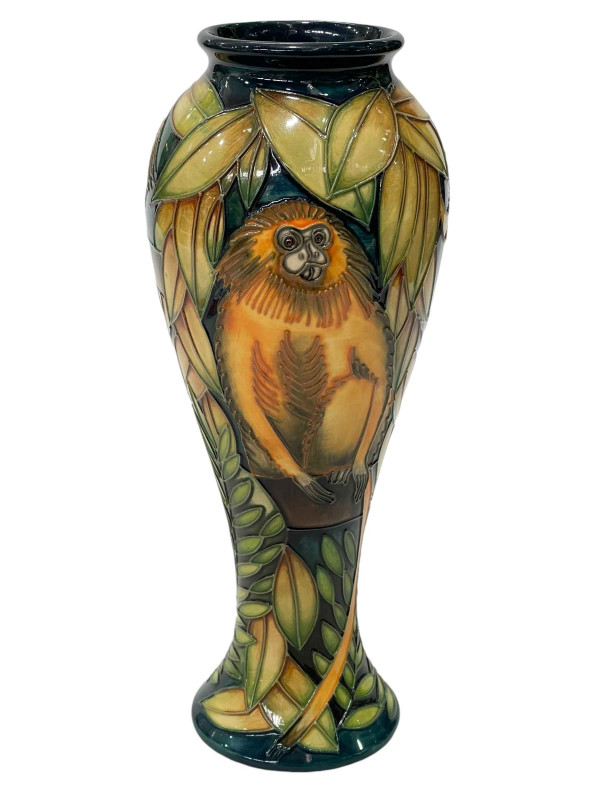Moorcroft Pottery Tamarin vase designed by Sian Leeper, dated 2001, 27.5cm.