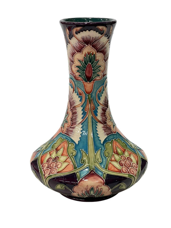 Moorcroft Pottery Bukhara vase designed by Shirley Hayes, limited edition 96/250, 20.5cm, boxed.