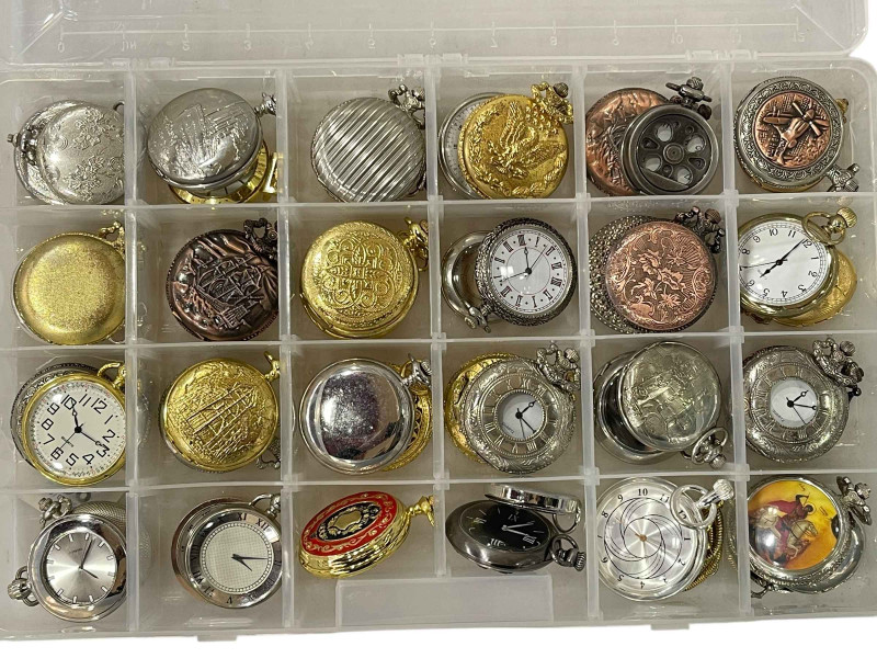 Collection of pocket watches.