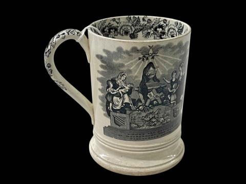 Antique printed mug for Manchester Unity Widows and Orphans.
