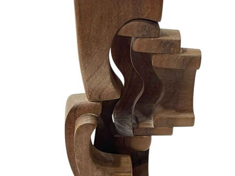 Brian Willsher wood sculpture, signed and dated 1981, 29.5cm.