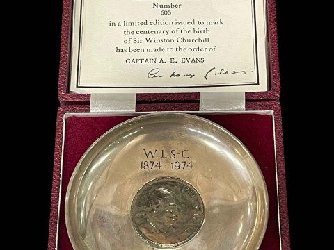 Commemorative silver crown dish to mark the Centenary of the Birth of...