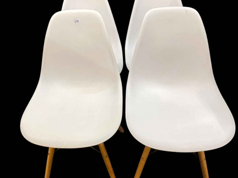 Set of four contemporary dining chairs.