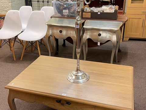 Rectangular two drawer low centre table, 46cm by 114cm by 73cm and a five...