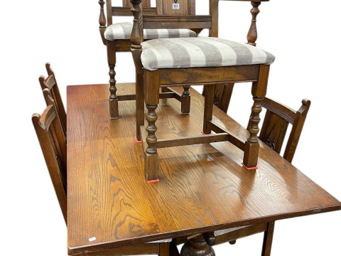 Old Charm refectory style dining table, 76cm by 92cm by 183cm, together...