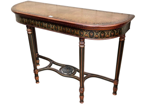 Regency style painted console table, 82cm by 115cm by 37cm.