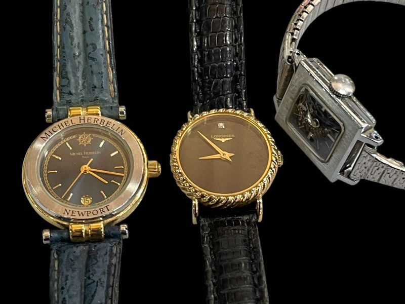 Three ladies wristwatches comprising Longines 9 carat gold, Michel Herbelin Newport, and Oris.