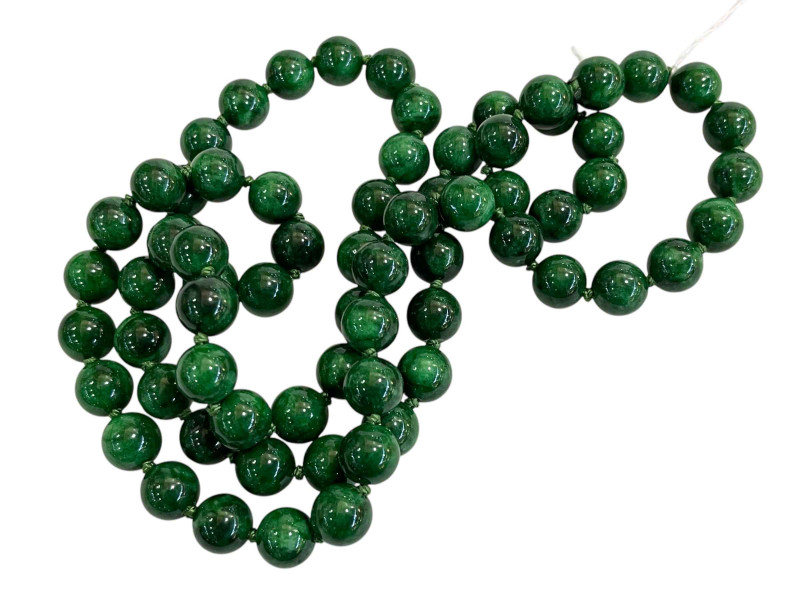 Green jade style bead necklace.
