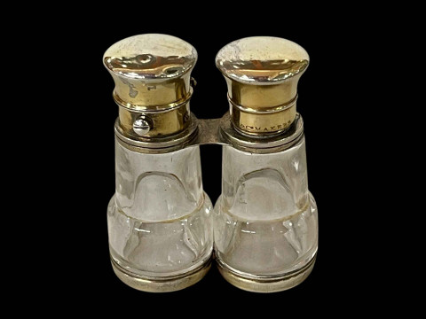 Sampson Mordan novelty binoculars scent bottle, 6.5cm high.