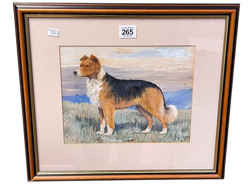 DM & EM Alderson, Lassie, watercolour, signed lower right, 19cm by 25cm, framed.
