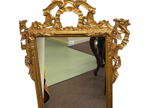 Gilt framed wall mirror and collection of six various pictures. thumbnail