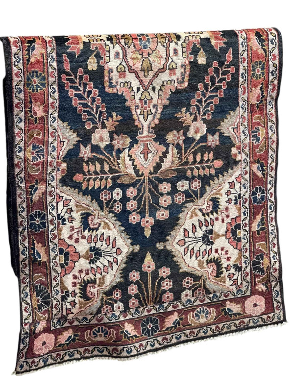 Early 20th Century hand knotted Persian Malayer runner 2.66 by 1.00.