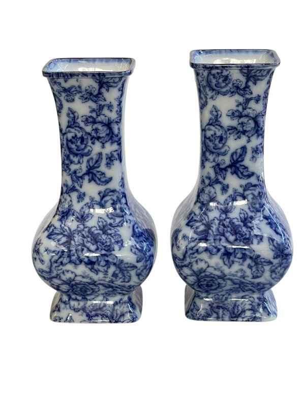Pair of Losol ware Keeling & Co Cavendish vases.