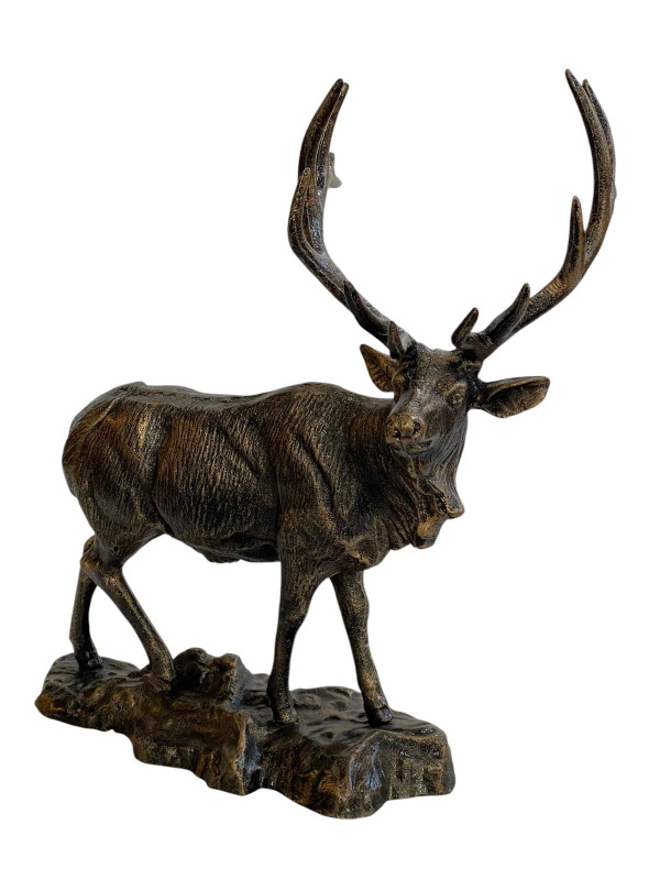 Bronzed model of a stag, 42cm.