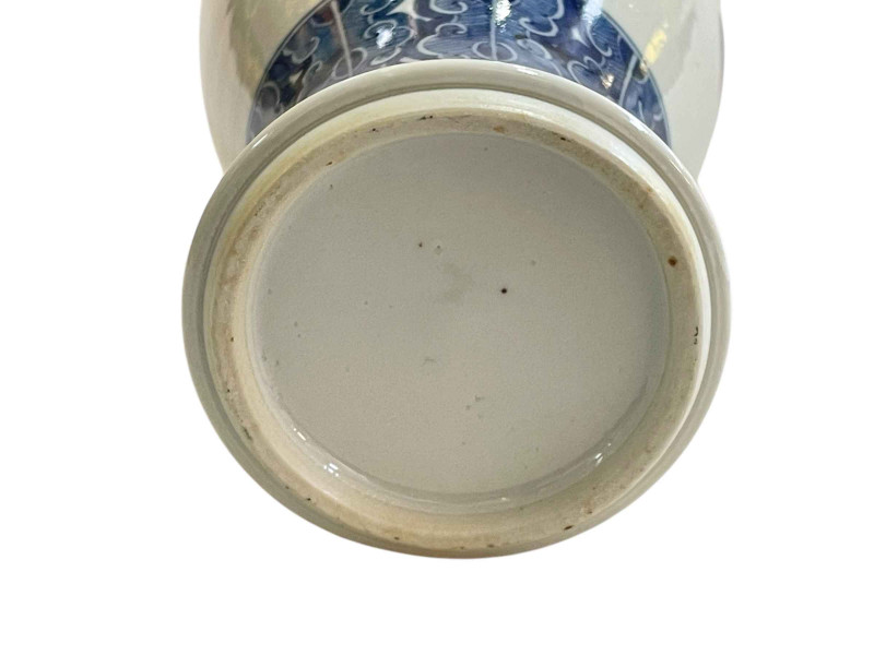 Chinese pottery vase decorated with fish, 34cm.