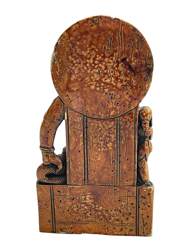 Chinese stone glazed Buddha, 17.5cm.