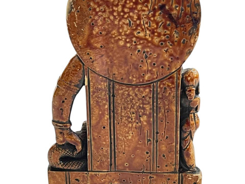 Chinese stone glazed Buddha, 17.5cm. thumbnail
