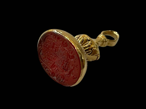 Early 19th Century gold seal fob, testing for 15 carat.