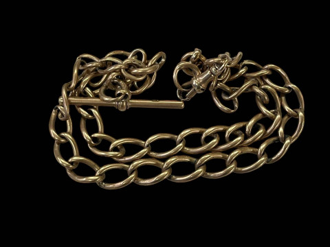 9 carat gold watch albert link chain.