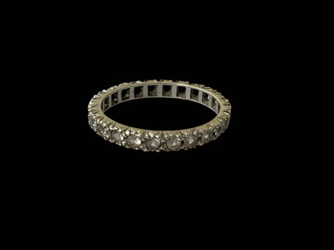 Diamond set 9 carat white gold eternity ring, size Q.