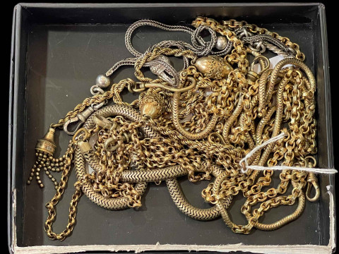 Collection of five watch chains.