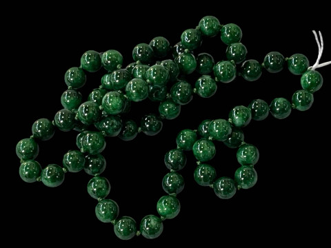 Green jade style bead necklace.