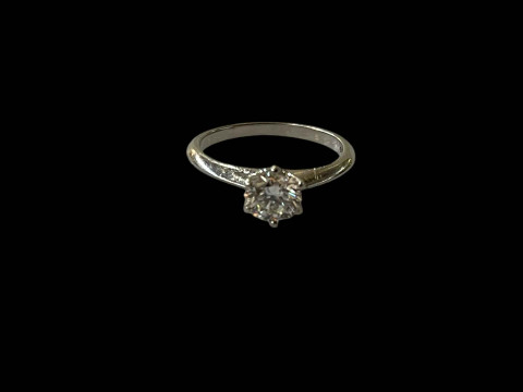 Rox diamond solitaire 0.5 carat platinum ring, size H/I. thumbnail