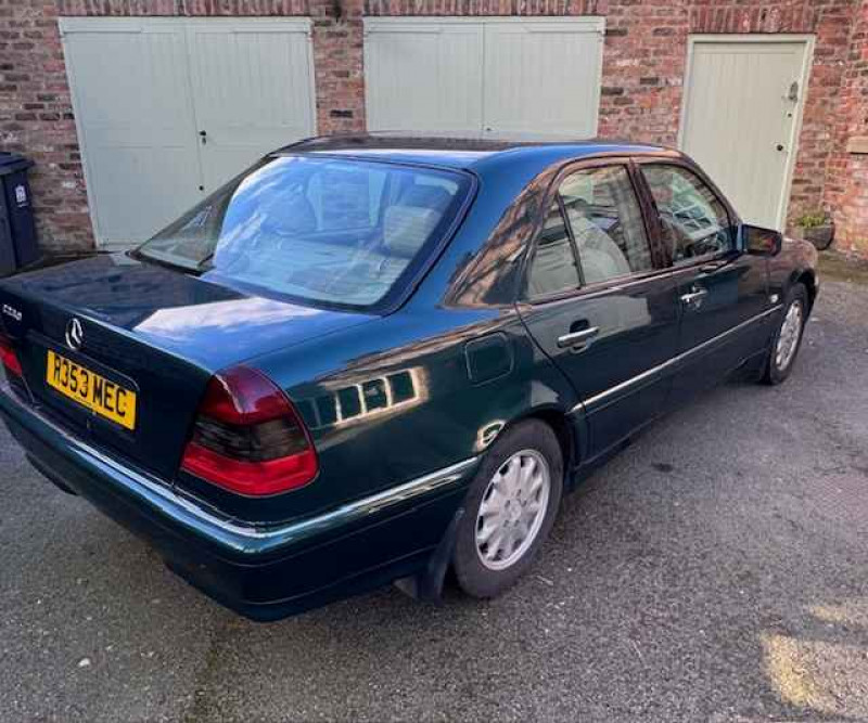 Motor Vehicle: Mercedes C240 Elegance Automatic, four door saloon, petrol, 2398cc, colour dark green, date of first registration 30th April 1998, Registration Number R353 MEC, Approximate Mileage 125,500, MOT Expired 10th October 2024, vehicle is SORN. Buyers Premium is 15% (plus VAT).  Car is Offsite (but nearby) and viewing is by Appointment Only on Monday, 24th March between 9am-4pm or before the auction on Tuesday, 25th March between 8:30am-9:30am.