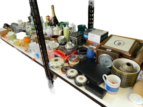 Large collection of china and glass including teawares, Shelley vase,...