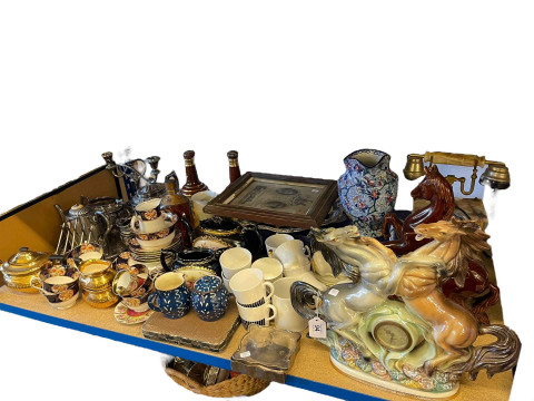Collection of china including horse ornaments, Ringtons Chintz jugs, two...