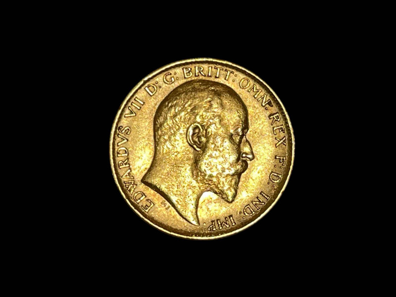 Edward VII gold half sovereign, 1908.
