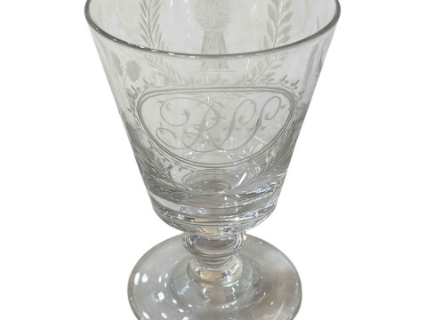 19th Century rummer with engraved bowl.