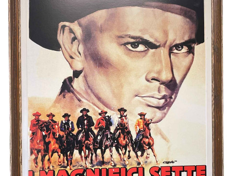 Italian film poster print for The Magnificent Seven, 109cm by 80.5cm,...