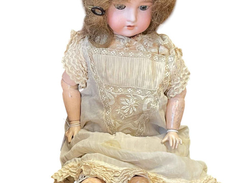 Armand Marseille bisque head doll, impressed '390' 'A.2.M' with sleeping...
