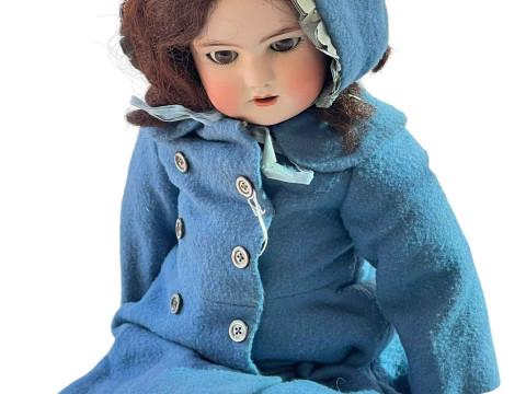 Simon and Halbig bisque head doll impressed 'S & H' '10', sleeping brown...