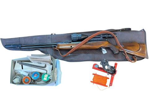 Webley & Scott Ltd .22 calibre air rifle with ASI super scope, pellets...