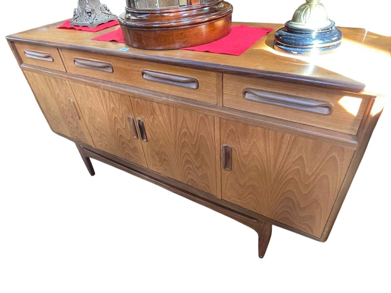 G Plan teak sideboard, 84.5cm by 152cm by 46cm.
