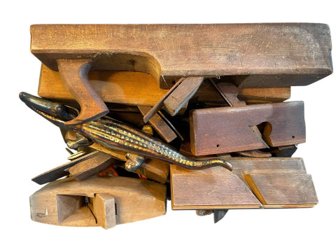 Collection of tools, wooden chest, etc. thumbnail