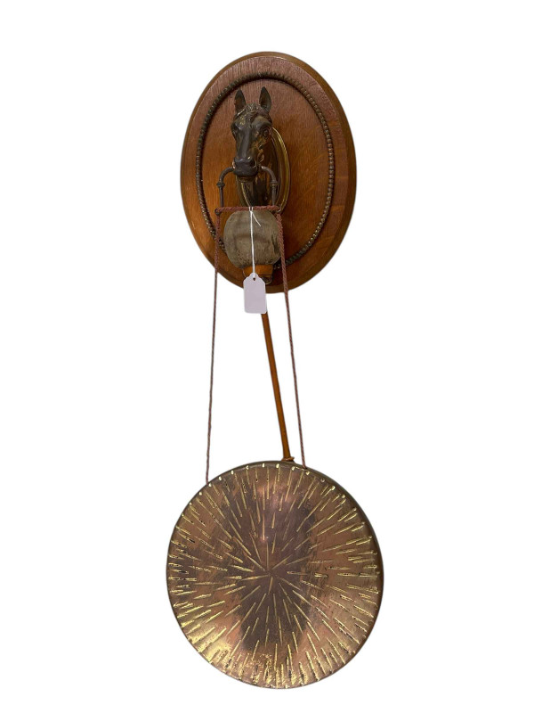 Early 20th Century mounted horse head dinner gong.