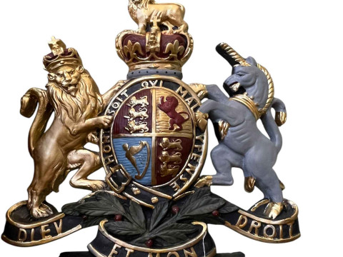 Composite painted Coat of Arms.