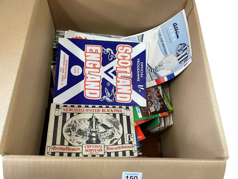 Collection of football programmes inc Newcastle v Blackpool Cup final souvenir 1951, Jackie Milburn testimonial match 1967, Wembley finals, Newcastle and Sunderland interest, Testimonial match for Stan Anderson 1964 etc.