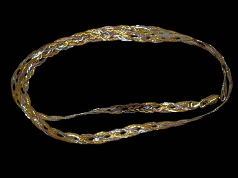 9 carat tri-colour gold necklace.