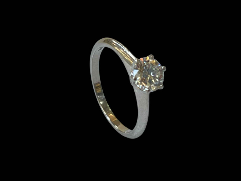 Rox platinum 0.5 carat diamond solitaire ring, size U.