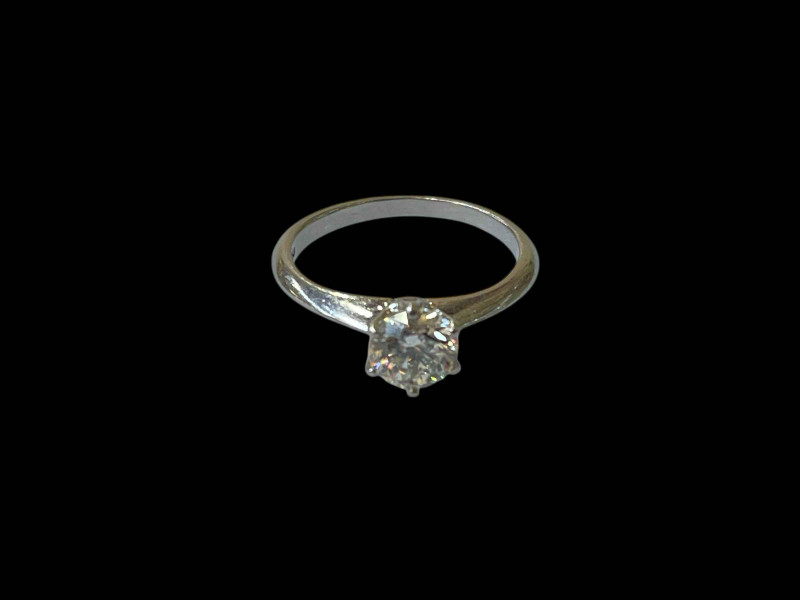 Rox platinum 0.5 carat diamond solitaire ring, size U.