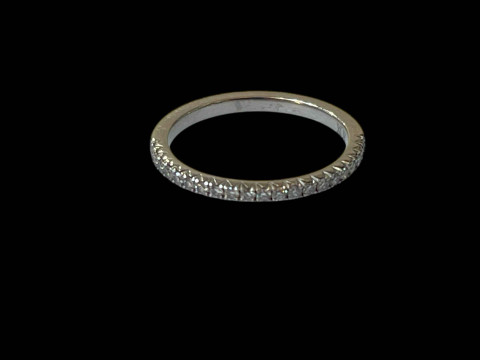 Rox platinum and diamond half eternity ring, size J.
